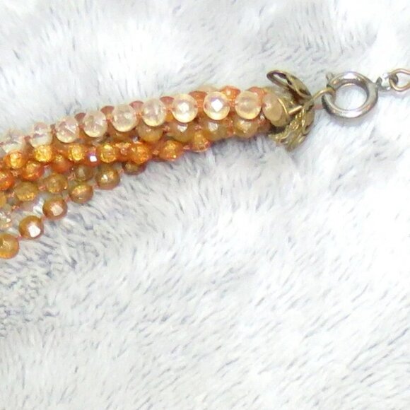 Lot 2 Vintage Bead Necklaces (Plastic) -8 Multi Strand Amber 48"/Light Blue 58" - Picture 13 of 16